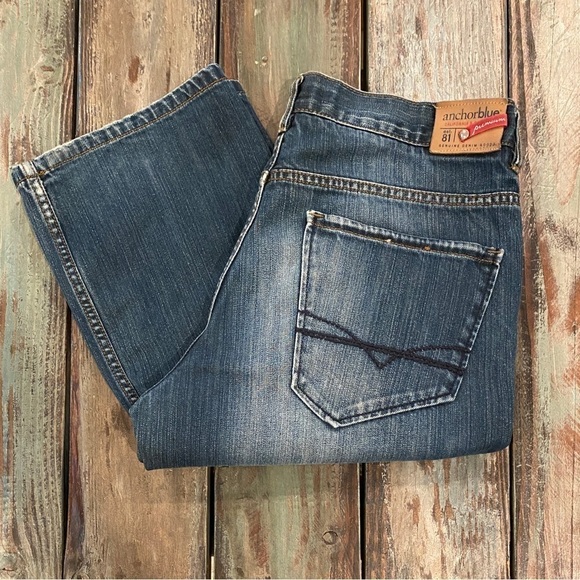 anchor blue Other - Anchor Blue 34x30 Jeans Mens Straight Leg Logo Y2K Style Hip Hop 100% Cotton